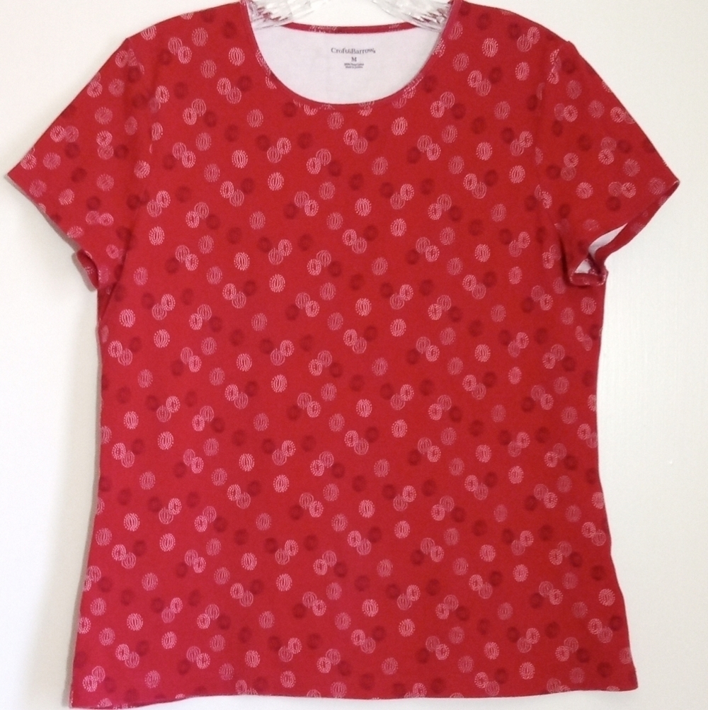 Croft & Barrow short sleeve pima cotton top women's size medium GUC